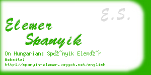 elemer spanyik business card